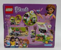 LEGO 41425 Friends Olivias Blumengarten mit Gartengeräten, Zobo Roboterfigur und Spielzeug-Wagen zum Sammeln von Pflanzen