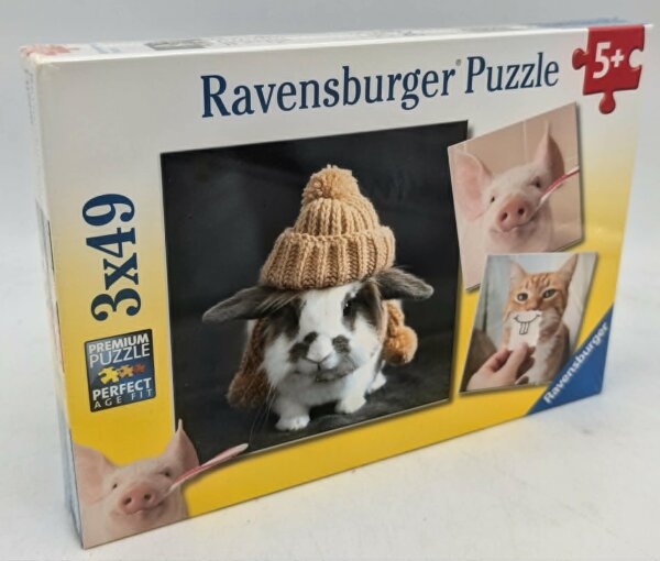Ravensburger 08028 Witzige Tierportraits 3 x 49 Teile Puzzle