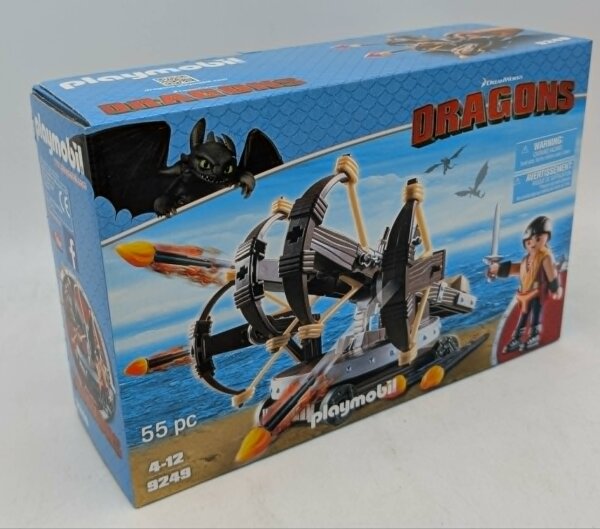 PLAYMOBIL 9249 Dragons Drachenzähmen Eret mit 4-Schuss-Feuer-Balliste