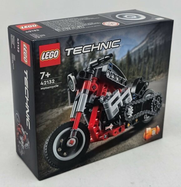 LEGO 42132 Technic Chopper Abenteuer-Bike, 2-in-1 Bausatz, Motorrad-Spielzeug