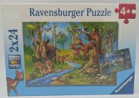 Ravensburger 09117 Tiere des Waldes 2 x 24 Teile Kinder Puzzle