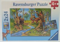 Ravensburger 09117 Tiere des Waldes 2 x 24 Teile Kinder Puzzle