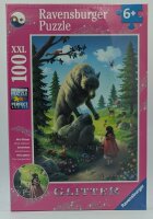 Ravensburger 12988 Rotkäppchen und der Wolf Märchen-Puzzle 100 Teilen Puzzle XXL-Format, mit Glitzer