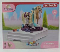 schleich HORSE CLUB 42617 Sofias Beauties Pflege und Styling Station mit Pferd mit Mähne und Reiterin - 54-Teiliges Set mit Pflege und Zubehörkiste mit Sofia-Figur