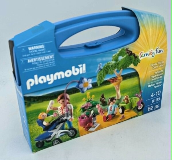PLAYMOBIL 9103 Picknick mit Kinderwagen und Dreirad Family Fun Koffer
