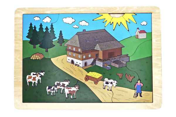 DEINDESIGNWERK Blick-Durch-Puzzle: Schwarzwälder Bauernhof