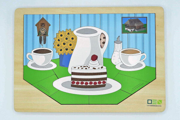 DEINDESIGNWERK Blick-Durch-Puzzle: Schwarzwälder Kirschtorte