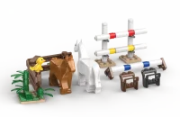KiddiCraft KC1105 Brickfarm Pferde auf dem Reitplatz