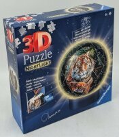 Ravensburger 3D Puzzle 11248 - Nachtlicht Puzzle-Ball Raubkatzen  LED Nachttischlampe mit Klatsch-Schalter 74 teile