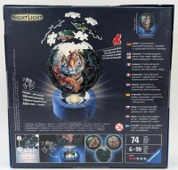 Ravensburger 3D Puzzle 11248 - Nachtlicht Puzzle-Ball Raubkatzen  LED Nachttischlampe mit Klatsch-Schalter 74 teile