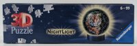 Ravensburger 3D Puzzle 11248 - Nachtlicht Puzzle-Ball Raubkatzen  LED Nachttischlampe mit Klatsch-Schalter 74 teile